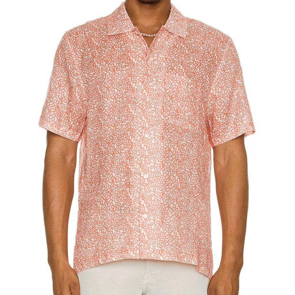 SOLID & STRIPED The Cabana Shirt, Abstract Floral Pink, Size M